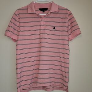 Brooks Brothers 100% Supima Cotton Slim Fit Salmon Pink Polo Shirt Small